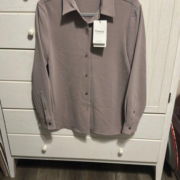 Theory Taupe Button-Up Shirt - Picture 13 of 13